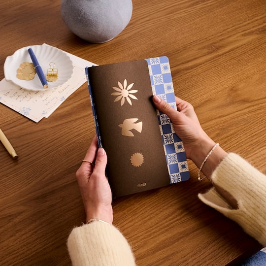 Papier Check & Icons Softcover Stitched & Bound Lined Notebook Set